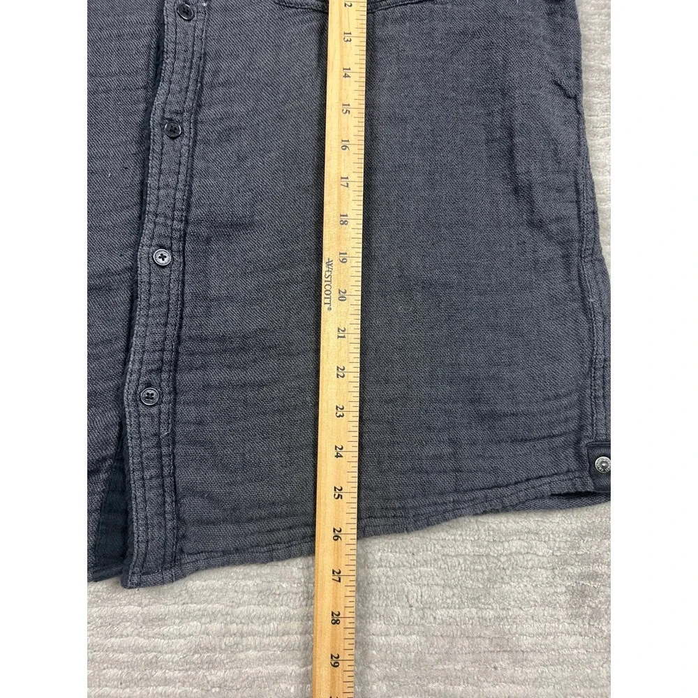 Carbon 2 Cobalt Shirt Mens Large Gray Button Up Knit Cotton Long Sleeve - Picture 5 of 11